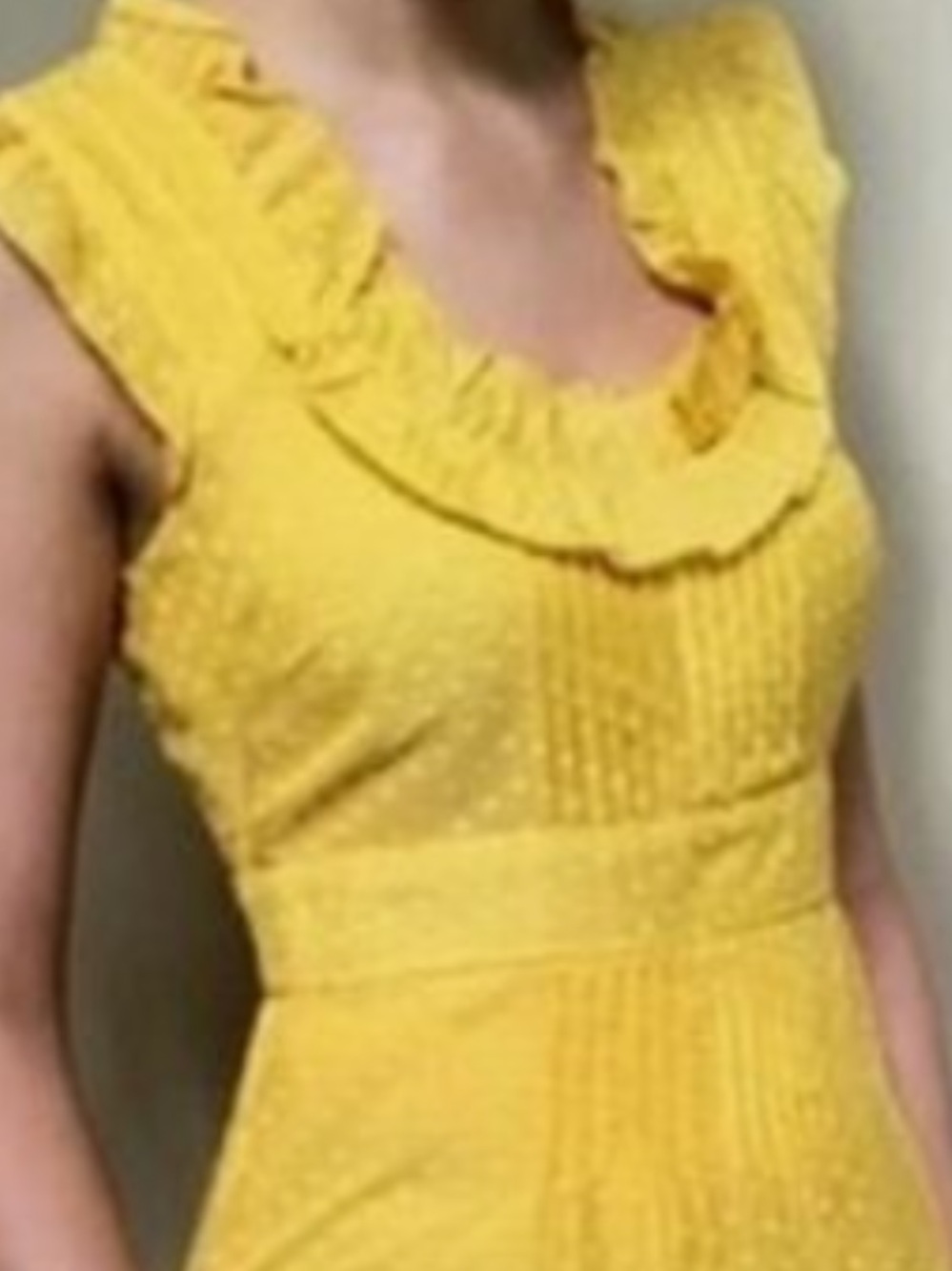Anthropologie Moulinette Soeurs Yellow Swiss Dot Cottagecore Dress Size 4 - Picture 10 of 11